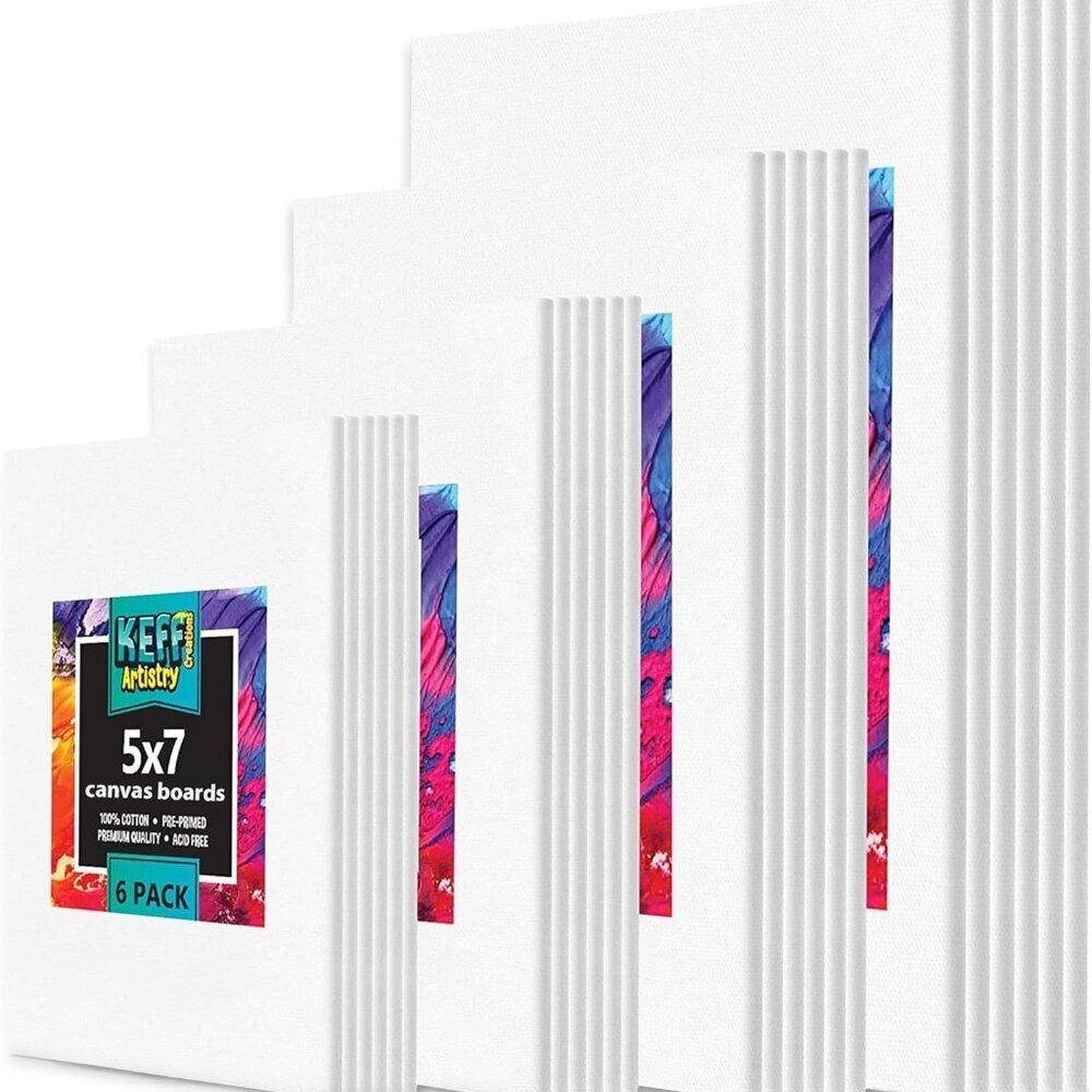 24-Pack Canvas for Painting, 6 of 5x7, 8x10, 9x12,11x14 Painting Canvas Boards,